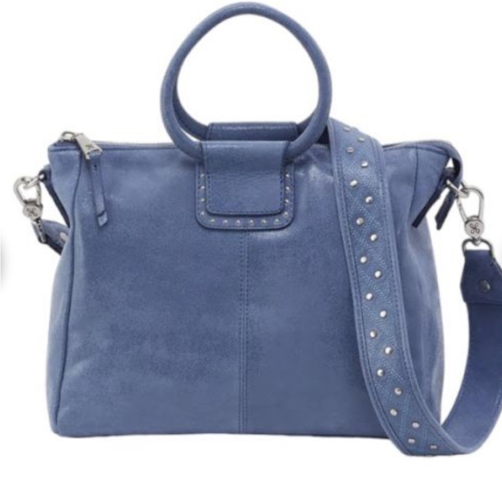 HOBO Shelia medium AZURE leather Satchel / Lauren Clutch Wallet Azure leather